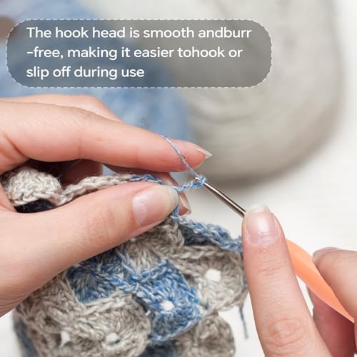 Small Size Crochet Hook Lace Crochet Needle, 1.75mm Crochet Hook, Ergonomic Crochet Hooks，Embroidery Thread Knitting Weaving Tool (1.75 mm)