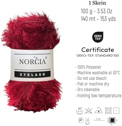 Eyelash Yarn Fun Fur Yarn(100g-3.5oz) (153yds-140mt) Fuzzy Premium Soft Crochet DIY Hand Knitting 100% Polyester