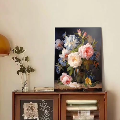 Reivworl Flowers Paint by Numbers Kit for Adults, Flowers Paint by Number for Adults, Adult Paint by Number Kits for Gifts and Home Wall Decor 16x20 Inch