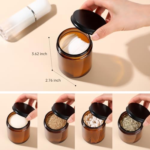 GIVAMEIHF 8oz Amber Glass Jars with Lids (30 Pack) - Empty Candle Jars for making candles,Cosmetic Jar,Amber Cntainers with Lids for Lotions,Creams,Spices