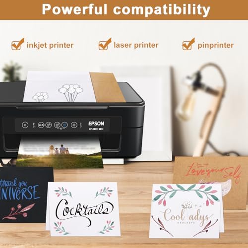 Silunkia 100 Packs Brown Blank Greeting Cards with Envelopes 5 x 7