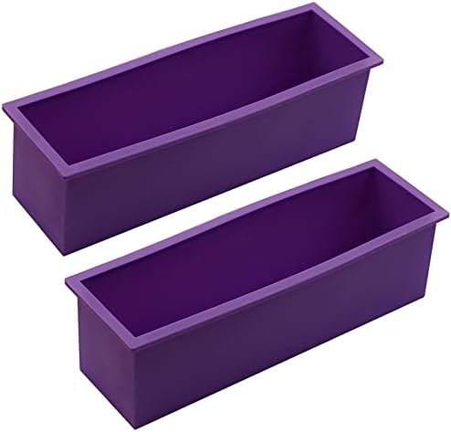 Flexible Rectangular Soap Silicone Mold, Set of 2(Purple)