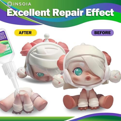 INSOIA Super Silicone Glue Clear, 20g, Strong Bond, with Precision Tips