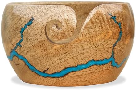wooden yarn bowls for crocheting | yarn holder for crocheting | crochet yarn bowl | knitting bowl | large crochet bowls for yarn (Size-(7*4) inch)