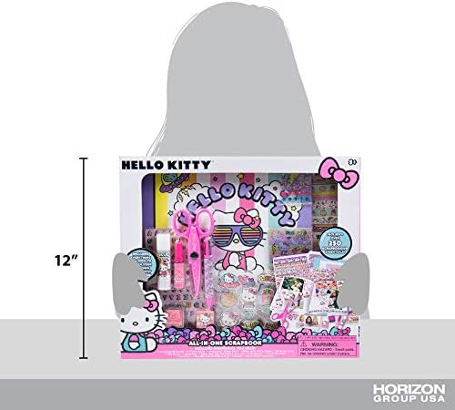 Hello Kitty All-in-One DIY , Design Your Own Scrapbook with Over 250 Essentials, Great Hello Kitty Toys for Weekend Activity, Photo & Keepsake Album for Kids Ages 5, 6, 7, 8, 9, Small, Multicolor