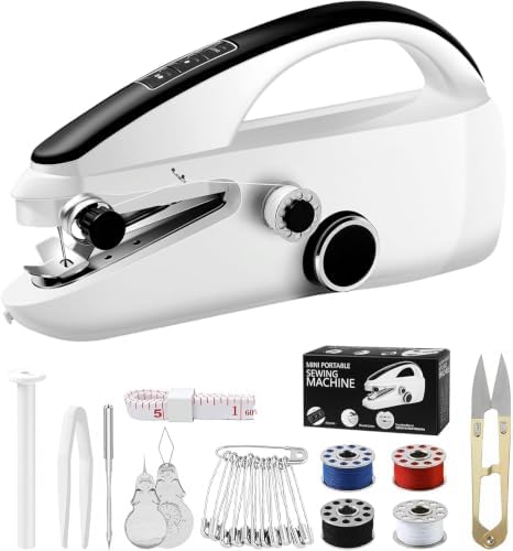 Handheld Sewing Machine, Easy to Use Portable Electric Mini Sewing Machines for Beginners with Two Speeds, with Complete Accessories Kit, Suitable for Home - Black