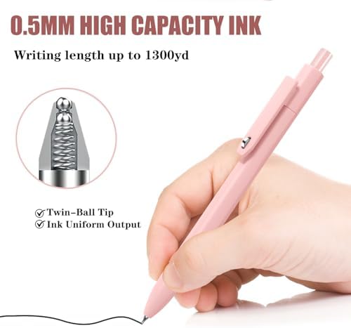 Vitoler Aesthetic Highlighters & Black Gel Pens 12 Pack,No Bleed | Fast Drying Pens for Teacher Nurse Bible Journaling Planner Mothers Day Gifts