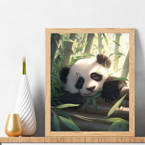 Natuyalo Panda Paint by Numbers Kit for Adults - Animal Paint by Number on Canvas Without Frame, DIY Acrylic Painting for Ideal Gift Home Wall Decor (16x20 Inch)