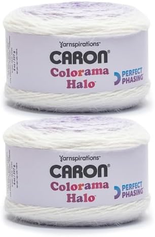 Caron Colorama Halo Cake Ombre Yarn for Crocheting, Lavender Frost, 2-Pack
