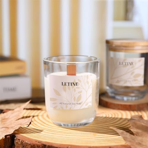 LETINE 8oz Glass Candle Jars with Lids - 12pcs Set for Candle Making, Versatile Storage of Herbs, Sugar Scrubs - Ideal Containers for DIY Gifts, Empty Candle Jars Kit with High Clarity & Durability