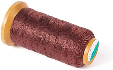 601Yards 0.5mm Nylon Sewing Thread Polyester Leather Cord Coffee Beading String Macrame Cord Rope for DIY Necklace Bracelet Handcraft Leather Sewing Bookbinding