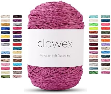 Polyester Soft Macrame Cord 2.5-3mm, 191 Yards x 1/9 Inc Turkish Polyester Rope, Braided Yarn for DIY Crafts, Plant Hanger, Wall Hanging, Bag