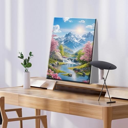 ATDMS Mountain Paint by Numbers Kits for Adult with Frame, 7.87x11.81 Inch