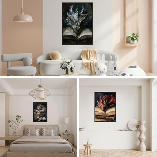 GOUOYANA Dragon Diamond Art Kits for Adults-3P Magic Book Diamond,Wall Art