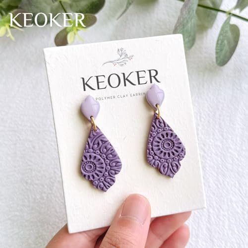 KEOKER Polymer Clay Texture Roller Making Earrings, Like Polymer Clay Texture Sheets, Great Work with Polymer Clay Cutters