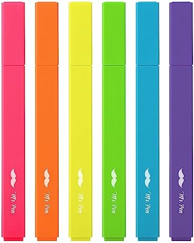 Mr. Pen- Aesthetic Highlighters No Bleed, 6 Pack, Assorted Colors
