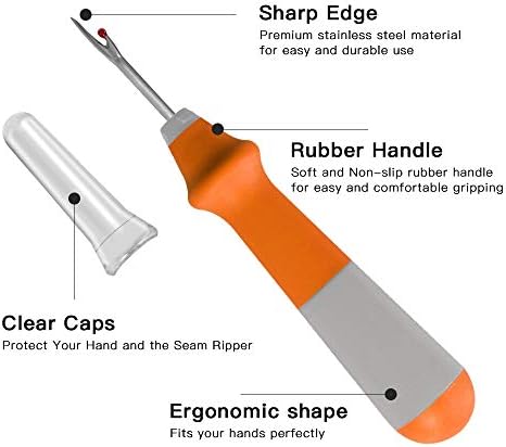 Lhedon Seam Ripper 3 PCS, Seam Rippers for Sewing, Ergonomic Grip, Colorful Large Thread Stitch Remover Tool Handy Stitch Rippers for Sewing Crafting Removing Hems and Seams