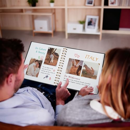 8x8 Inch Scrapbook DIY Photo Album, 20 Sheets (40 Pages), Black