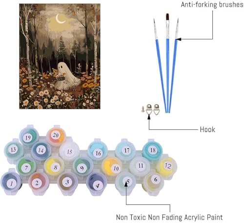 AIBOERL Paint by Numbers Kit for Adults Beginner,HalloweenGhost,12X16In