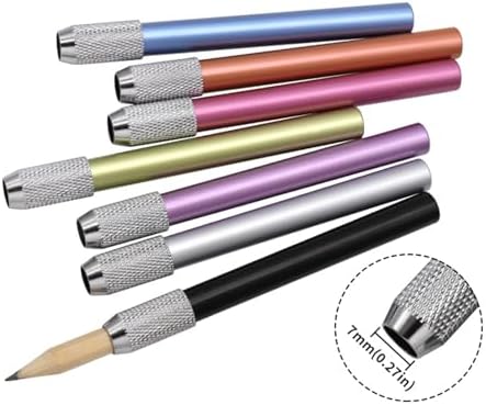 5 Pcs Pencil Extenders Pencil Lengthener Color Aluminum Pen Lengthener Holder Pencil Lengthener Pencil Extender Holde, Green