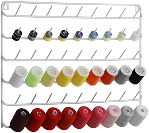 YBING Thread Holder Wall White, 54-Spool Sewing Thread Rack