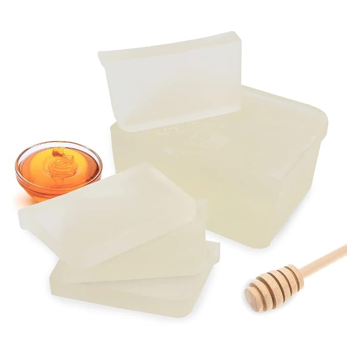 Primal Elements Honey Soap Base - Moisturizing Melt and Pour Glycerin Soap Base for Crafting and Soap Making, Easy to Cut, Unscented - 2 Pound