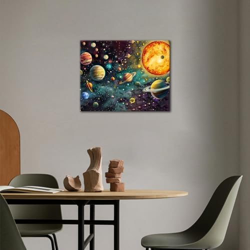 TUMOVO Adults Paint by Number Kits Planets & Vibrant Nebula Digital Art