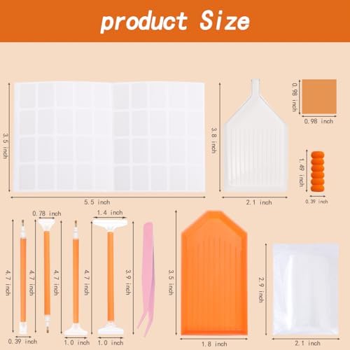 55PCS Diamond Art Accessories Tools Multiple Sizes Diamond Painting Kits