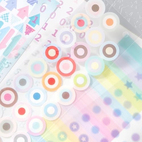 Prstincol Cute Sticker Book，60 Sheets Glitter Aesthetic Decorative Stickers for Scrapbooking,Stars Heart Letter Glitter Self-Adhesive Stickers for Photocards, Journal,scrapbook（2-in-1）