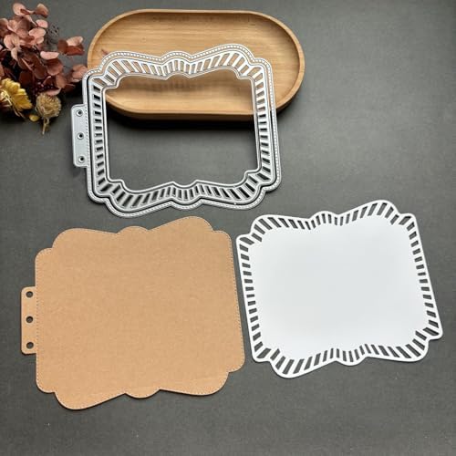 LZBRDY Vintage Charm Lace Frame Die-Cut - Carbon Steel Crafting Dies for Scrapbooking, Card Making, Greeting Cards and Journaling Supplies (Shaped Loose Leaf 6.4 x 5.4 in)