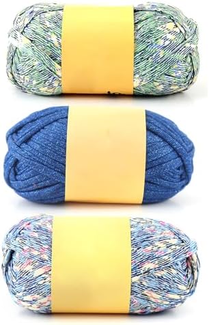 iSuperb 3 Pack Knitting Yarn Colorful Cloth T-Shirt Yarn Fabric Crochet Cloth for DIY Knitted Art Basket Bag - 300g