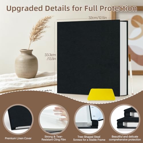 Popotop Photo Album Self Adhesive Scrapbook Album for 4x6 5x7 8x10 Pictures DIY Photo Book as Scrapbooking Supplies Kits, Birthday Gifts for Women Mom Wedding Baby Family Travel