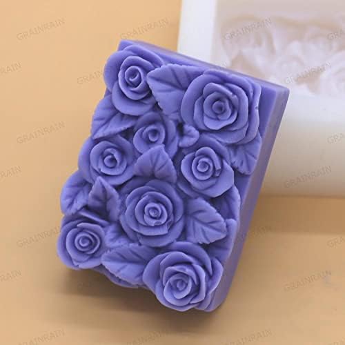 Silicone Soap Molds Kit l Soap Making Supplies l Moldes de Silicona para Resina l Candle Making Silicone Molds (Rose Flower 14204)