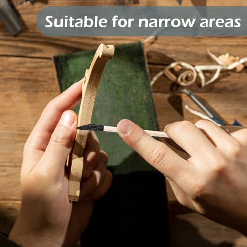 Sanding Sticks 30 Pcs, Double-Ended Sanding Tools for Wood & Plastic Models, 120/280 Grit, 5.4 x 0.2 Inch - Fine Detailing in Tight Spaces with Matchstick Design