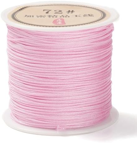 Elecrelive 43 Yards Nylon String 0.8mm Pink Nylon Beading Thread Braided