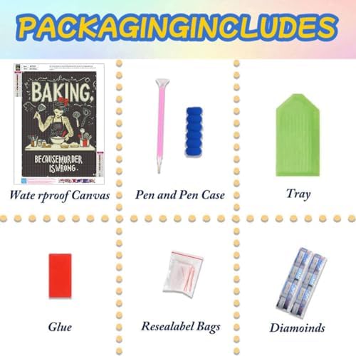 Lophomie Diamond Art Kits for Adults, 5D Baking Diamond Painting Kits