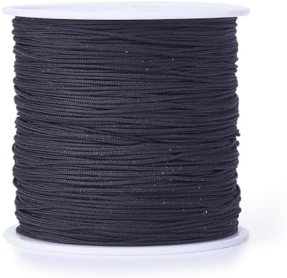 Elecrelive 100 Yards Nylon Cord Black Kumihimo Bracelet Lanyard String