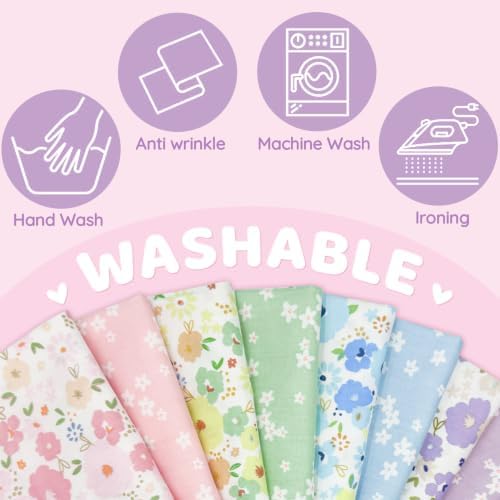 Aubliss 8pcs Fat Quarter Fabric Bundles (100% Cotton - 20'' x 20'')