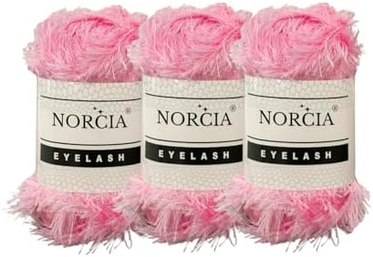 Eyelash Yarn Fun Fur Yarn(3 * 100g-3.5oz) (3 * 153yds-140mt) Fuzzy Premium Soft Crochet DIY Hand Knitting 100% Polyester