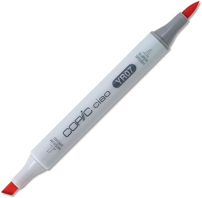 Copic Markers YR07 Ciao with Replaceable Nib, Cadmium Orange