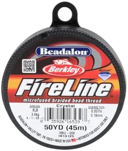 Beadalon FireLine Microfused Braided Beading Cord Thread, Crystal- 8LB/50YD
