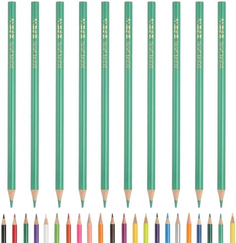 PATIKIL Colored Pencils, Gem Green Color Drawing Pencils with Oil-Based Cores Art Scrapbook Supplies for Adult Coloring Books Artists Beginners Drawing Sketching, 10 Pcs