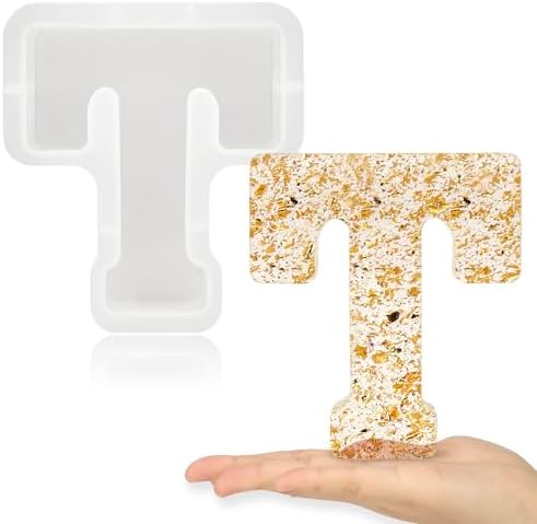 Gartful 7 Inch Large Letter Molds for Resin, 3D T Capital Alphabet Epoxy Resin Mold, A to Z Thick Resin Letter Molds for Making Letters, Word Sign Art, DIY Crafts, Making Cake, Party Home Decor