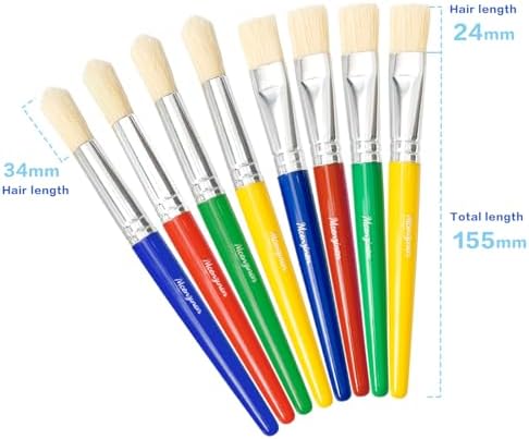 16Pcs Kids Paint Brushes Set for Watercolor, Acrylic & DIY Crafts