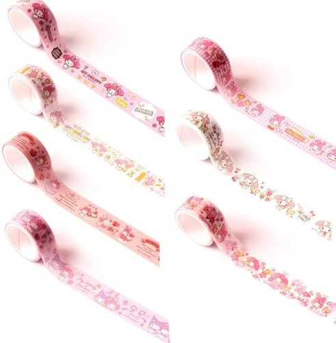 Pink Washi Tape Set – 8 Rolls Cute Decorative Paper Masking Tape for Journaling, Scrapbooking, Planner Stickers & DIY Crafts