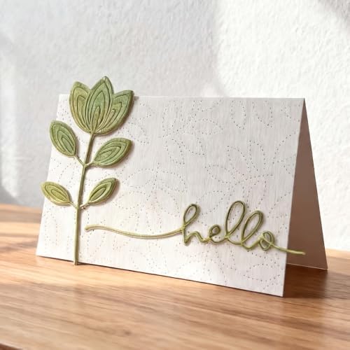 Lapoo Words Cutting Die for Scrapbooking - Durable, Cut Stencils for DIY Scrapbook Photo Album Decorative Paper Card, Card Making Supplies Party Wedding Decorations (Hello 3.3 x 2.3 in)