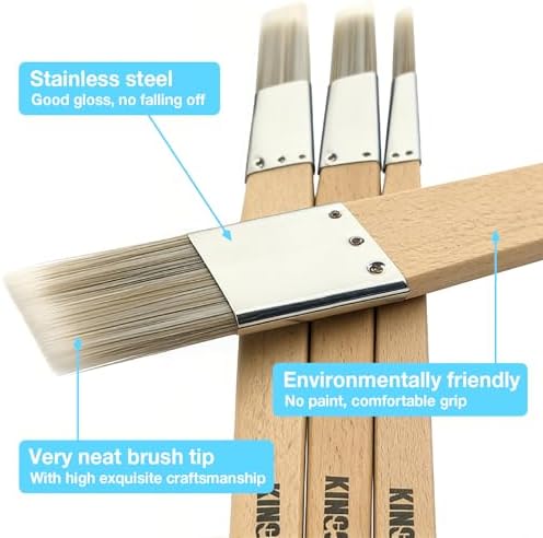 King Origin Trim Paint Brushes Set of 4-0.25" 0.5" 0.7" 1" Slant