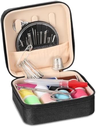 Amabro 56Pcs Travel Sewing Kit Portable Compact Emergency Needle Thread Box