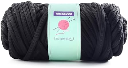 Chunky Yarn for Hand Knitting, Super Bulky Jumbo Black Yarn for Crocheting