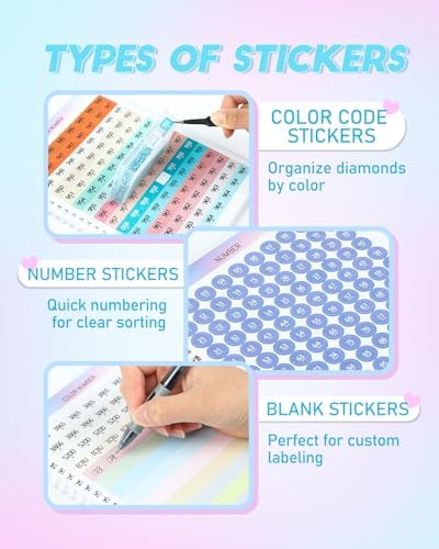 4000+ Diamond Art Stickers & Labels, 36 Sheets Diamond Painting Accessories